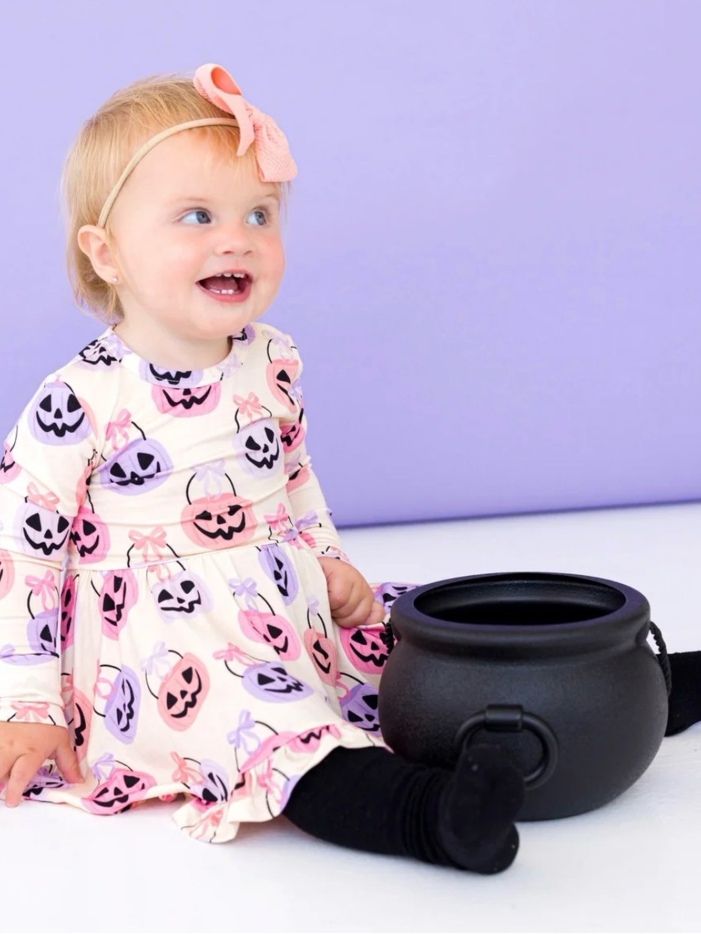 Birdie Bean Trick Or Sweet Bamboo Twirl Dress Bubble Romper 12–18 Months
